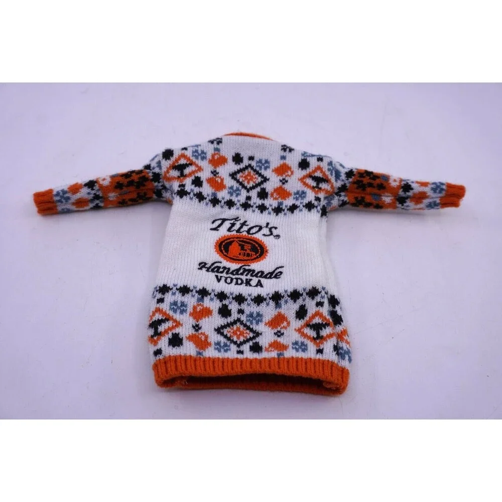 Tito's Bottle Ugly Xmas Sweater Koozie Handmade Vodka Original - Cute Gift Wrap